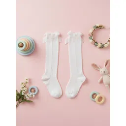 Biglilpeople Girls Bow Detailed Knee-Length Socks-picture-16