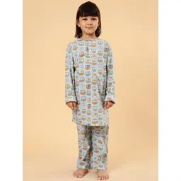Biglilpeople Girls Conversational Printed Pure Cotton Night suit-picture-57