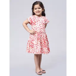 Biglilpeople Pink Floral Print Fit & Flare Dress-picture-49