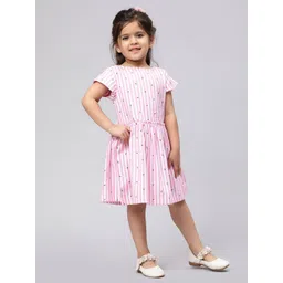 Biglilpeople White Striped Fit & Flare Dress-picture-21