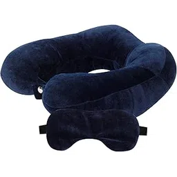 bigplayer Neck Pillow with Eye Mask Neck Rest Air Pillow - Soft Lightweight, Comfortable Travel Essential Car Pillow, Flight, and Travel Accessory Pillow for Neck Pain Relief-picture-12