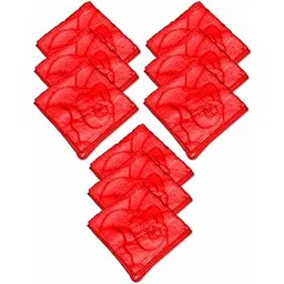 bigwheels Women's/Girl's Soft Cotton (Size:24x25 Cm) Multi-Purpose Towel (Pack of 9) [Red] Handkerchief-picture-12