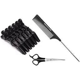Bigwheels Combo Of Black Crocodile Setting Clip, Hair 06700 Comb And Hair Cutting Scissor-picture-34