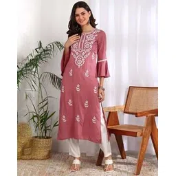 bikasaab Women Embroidery Flared Kurta-picture-41