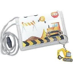 bikasun Children's Neck Pouch with Key Ring, Purse for Girls, Purse for Hanging, Small Wallet, Christmas Birthday Gift, excavator, Normal, Modern-picture-33