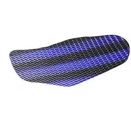 Bike Stretchable Waterproof Long lasting Nylon Net Seat Cover for Honda CB Shine (Black and Blue)-picture-13