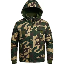 bikeblazer RAINPRO Camouflage Winter Jacket for Men with Hood | Heavy Padded Warm Jacket | Windproof, Cold Weather Outdoor Army Style Jacket-picture-20