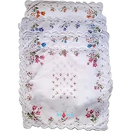bilanca Women Ladies Handkerchief Big Size | Set of 12 Pieces 13 X 13 | Soft Pure Cotton Printed White Flower Hankies Ladies Girls Kids For Summer Season | 33x33 CMS (12)-picture-35