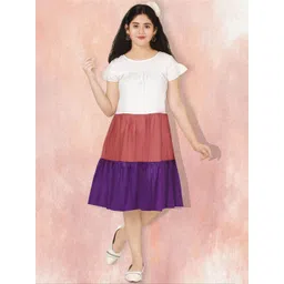 Billion Girls Colourblocked Tiered Cotton Fit & Flare Dress-picture-20