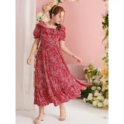 Billion Girls Floral Printed Fit & Flare Maxi Dress-picture-16