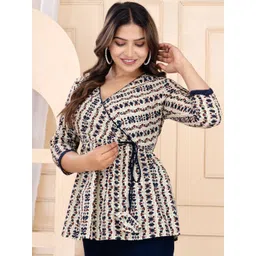 Billion Women Floral Printed V-Neck Cotton Top-picture-39