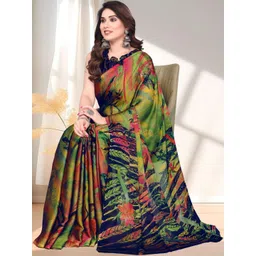 BilloRani Floral Printed Pure Chiffon Saree With Blouse Piece-picture-25