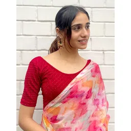 Bindigasm's Advi Jacquard Zari Striped Stretchable Saree Blouse-picture-12