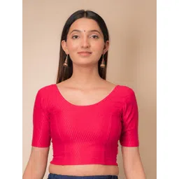 Bindigasm's Advi Self-Design Cotton Stretchable Readymade Saree Blouse-picture-36