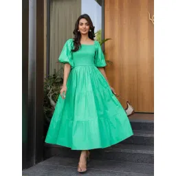 BInfinite Keep It Casual Green Cotton Comfort Fit Dress-picture-39