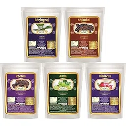 Biotic Natural Shikakai, Amla, Reetha, Bhringraj, Hibiscus Powder - 500 gms (100 gms Each)-picture-13