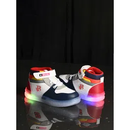 BIRDE Boys Colourblocked Comfort Insole Lightweight LED Sneakers-picture-18
