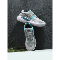 BIRDE Women Grey & Turquoise Blue Printed Non-Marking Walking Shoes-image-1