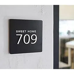 BIRD'S MIND Customised Personalised Acrylic 3D Number Name Board Plates for Home Outdoor Glass Outside House Flat Bungalow L x H 7 Inch X 7 Inch-image-4