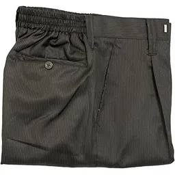 Bishop Hartman Academy Men's Classic Pinstripe Dress Trousers, Elastic Waist, Black, Formal Wear-picture-45