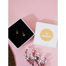 Bishty Fashion Stainless Steel Rhodium-Plated CZ Studded Square Enamelled Studs-picture-23