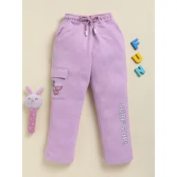 Biskid Girls Printed Surf's Up Text Cotton Mid-Rise Track Pant-picture-42