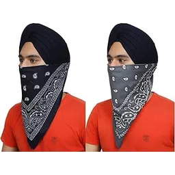 bismaadh 100% Cotton Paisley Print Multifunctional Fashion Headwrap Scarf Unisex Bandana Pack of 2-picture-32