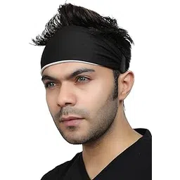 BISMAADH Reversible Polyester & Spandex Elastic Multifunctional Yoga - Running Headband for Men & Women-picture-33