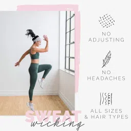 BISMAADH Women & Men Yoga Running Headbands Sports Workout Hair Bands (Pack of 2) image 3