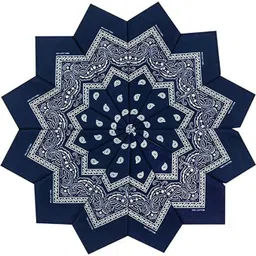 Bismaadh Cotton Paisley Pattern Bandana, Scarf and Handkerchief for Men & Women ["Navy Blue"] Handkerchief-picture-13