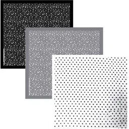 Bismaadh Cotton Paisley Star Print Stylist handkerchief - Pack of 3 (Black, Grey & White) ["Black","Grey","White"] Handkerchief image 1