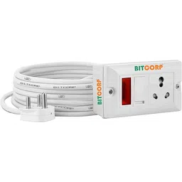 Bitcorp Extension Box Heavy Duty Box 15A 16A with Surge Protection with 2 Meter Long Cable Cord Suitable for Small and Heavy Duty Appliance (White)-picture-13