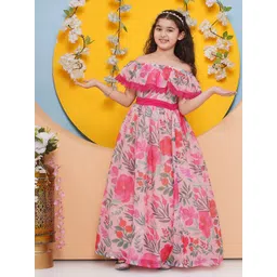 Bitiya by Bhama girl Floral Print Fit & Flare Maxi Dress-picture-24