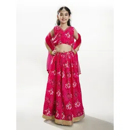 Bitiya by Bhama Girls Ethnic Embroidered Ready to Wear Lehenga & Blouse With Dupatta-picture-32