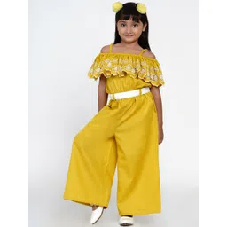 Bitiya by Bhama Girls Off Shoulder Cotton Basic Jumpsuit-picture-55