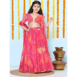 Bitiya by Bhama Girls Printed Gotta Patti Ready to Wear Lehenga & Blouse With Dupatta-picture-41