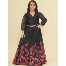 Bitiya by Bhama Girls Printed Ready to Wear Lehenga &-picture-13