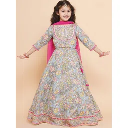 Bitiya by Bhama Girls Printed Ready to Wear Lehenga & Blouse With Dupatta-picture-31
