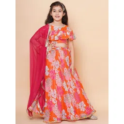 Bitiya by Bhama Girls Printed Ready to Wear Lehenga & Blouse With Dupatta-picture-18