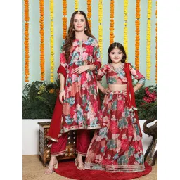 Bitiya by Bhama Girls Printed Ready to Wear Lehenga & Blouse With Dupatta-picture-21