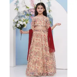 Bitiya by Bhama Girls Printed Ready To Wear Lehenga & Blouse With Dupatta-picture-25