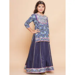 Bitiya by Bhama Girls Printed Ready to Wear Lehenga & Short Kurti With Dupatta image 4