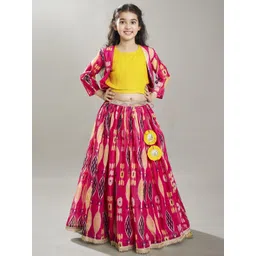 Bitiya by Bhama Girls Printed Ready to Wear Lehenga Set-picture-34