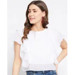 bitterlime Women Relaxed Fit Top with Ruffles-picture-11