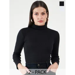 Bitterlime Women Set of 2 High Neck Cotton Top-picture-23