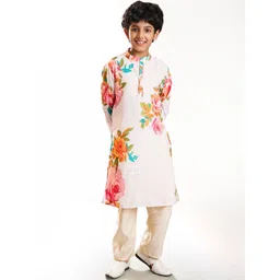 Bittu By Bhama Boys Floral Printed Regular Kurta with Pyjamas-picture-14