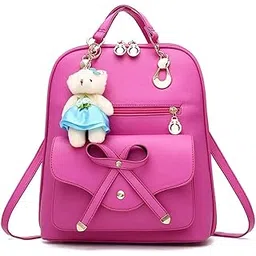 bizanne fashion Cute Bowknot Teddy Backpack For Women | Backpack For Girls | Gift For Girls-picture-43