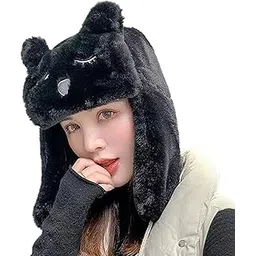 bizarro.in Women’s Soft Knitted Faux Fur Earmuff Winter Hat Cute Animal Theme Fluffy Plush Ear Protection Warmer Snow Cap for Girls-picture-17