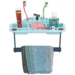 bizolo Bathroom Plastic Stand ( Pack Of 1 ) Holder Sky Blue Towel Holder-picture-12