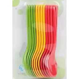 bizolo Plastic Spoon 3 Color Spoon ( Pack Of 12 ) Disposable Plastic Tea Spoon, Sugar Spoon, Cream Spoon Set-picture-3